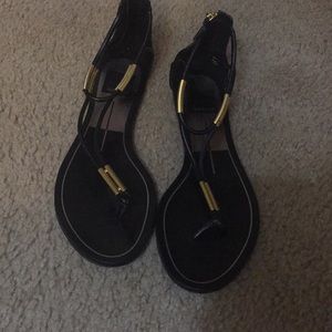 Dolce Vita black and gold sandals